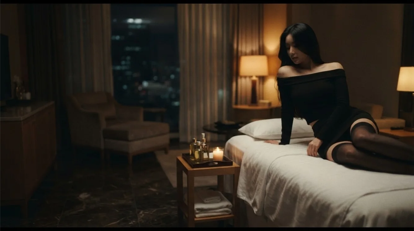 Editorial hotel-style massage scene accompanying the Jamwon-dong hotel arrival guide, view 2