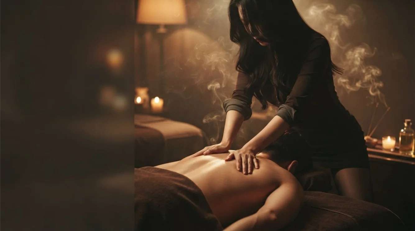 Editorial hotel-style massage scene accompanying the Gaepo 1-dong booking preparation guide, view 2
