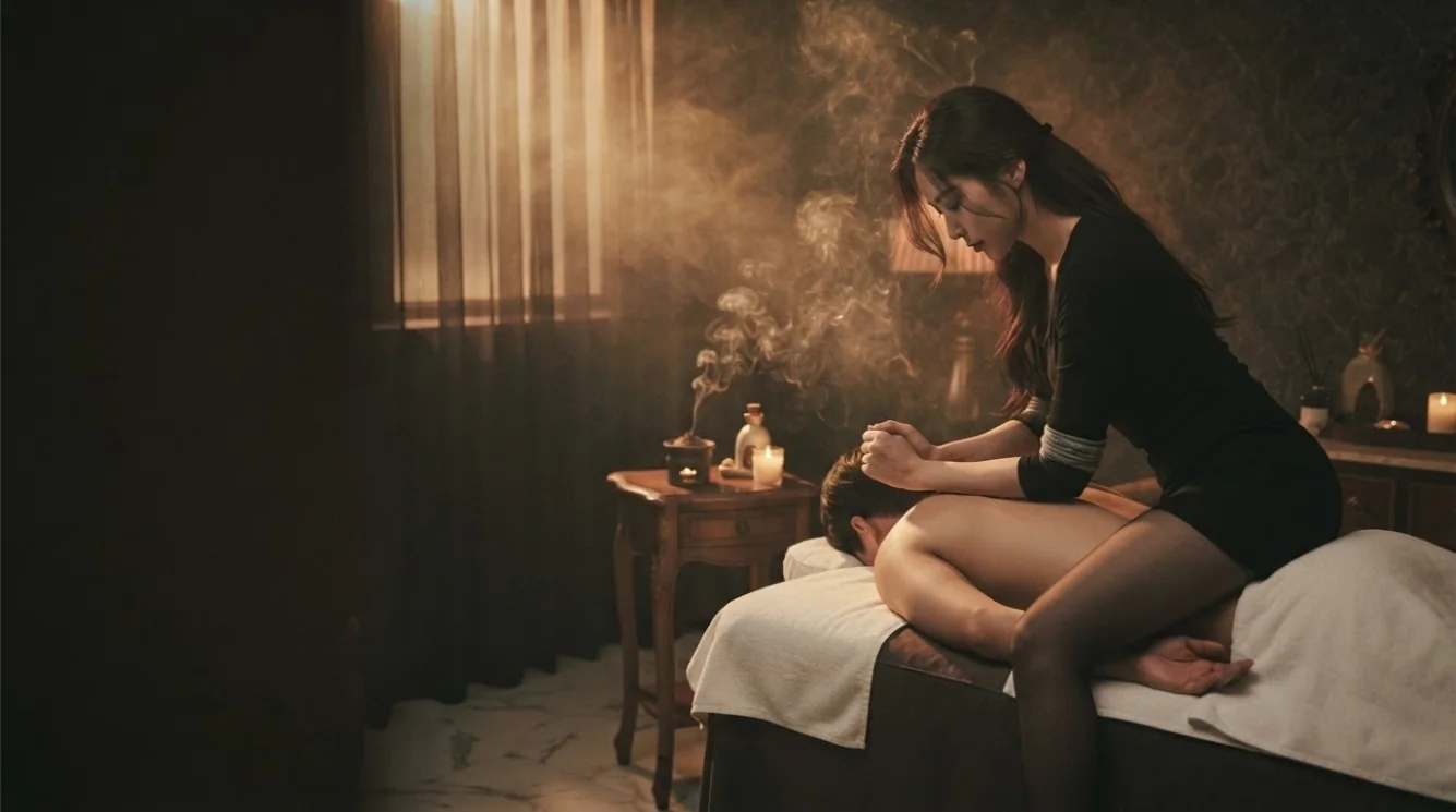 Editorial hotel-style massage scene accompanying the Bangbaebon-dong getting around guide, view 2