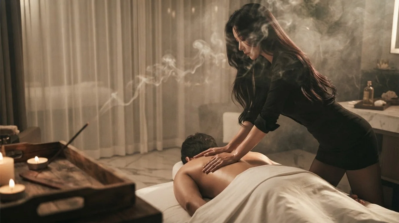 Editorial hotel-style massage scene accompanying the Jamwon-dong booking preparation guide, view 3