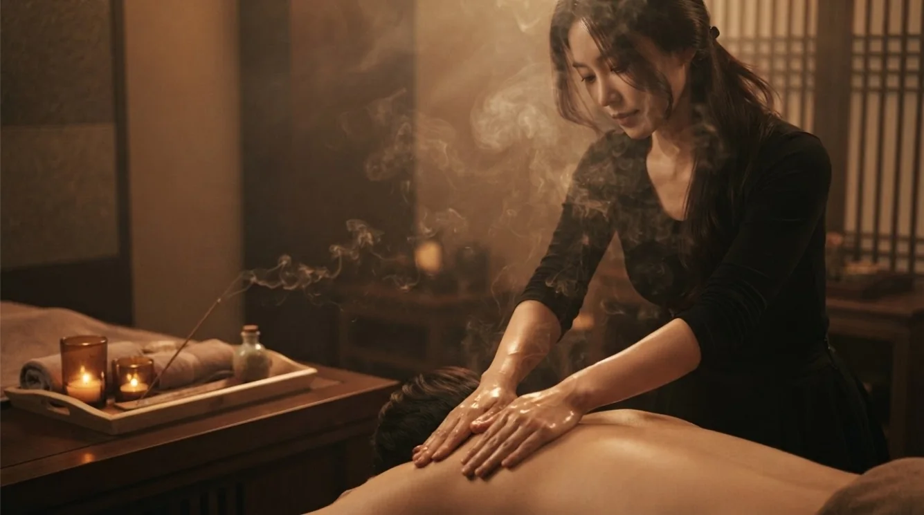 Editorial hotel-style massage scene accompanying the Bangbae 2-dong neighborhood day guide, view 2