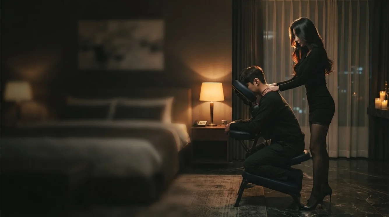 Editorial hotel-style massage scene accompanying the Ikseon-dong getting around guide, view 1