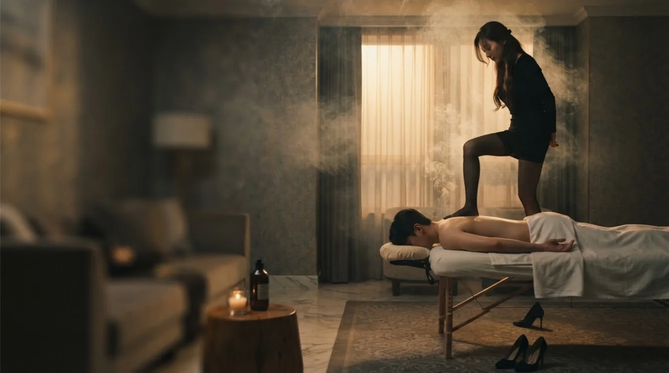 Editorial hotel-style massage scene accompanying the Irwon 1-dong booking preparation guide, view 1