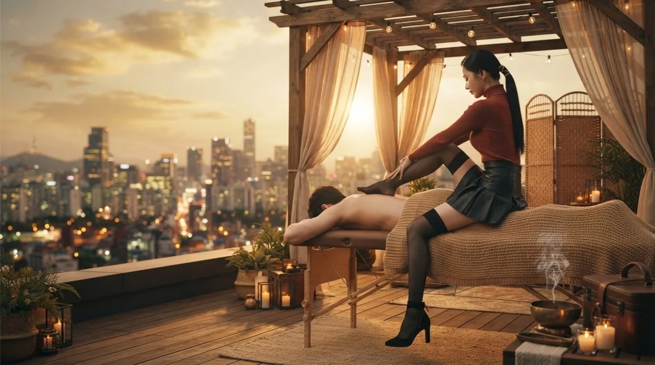 Editorial hotel-style massage scene accompanying the Jongno booking preparation guide, view 3