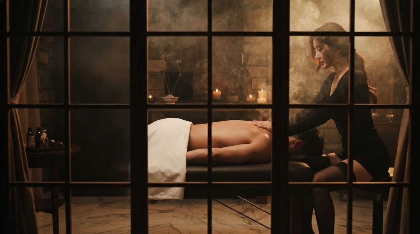 Editorial hotel-style massage scene accompanying the Seocho 3-dong hotel visit checklist guide, view 2