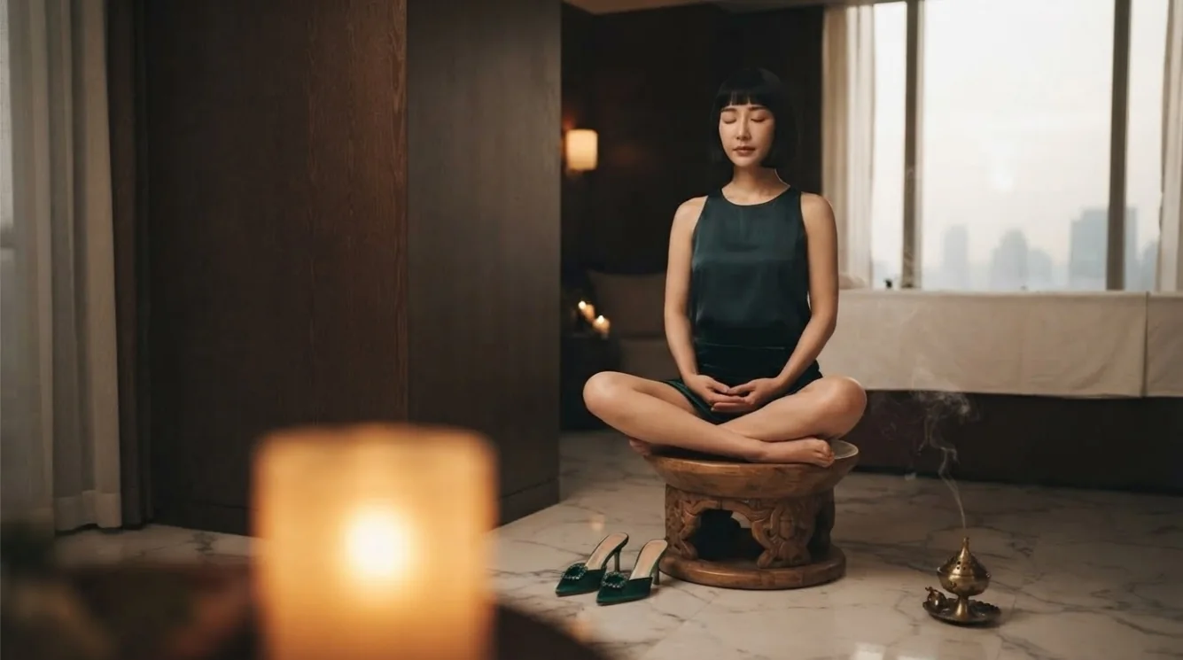Editorial hotel-style massage scene accompanying the Seocho 4-dong hotel arrival guide, view 3