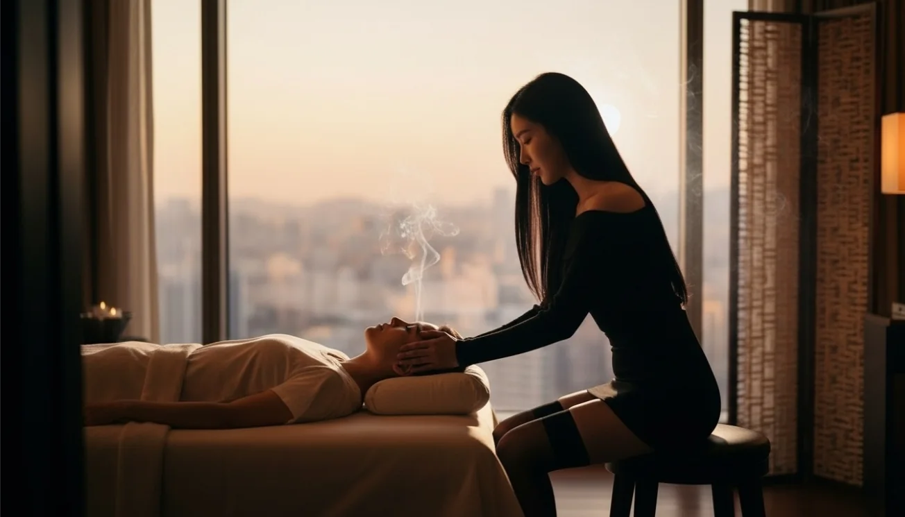 Editorial hotel-style massage scene accompanying the Seochon price planning guide, view 2